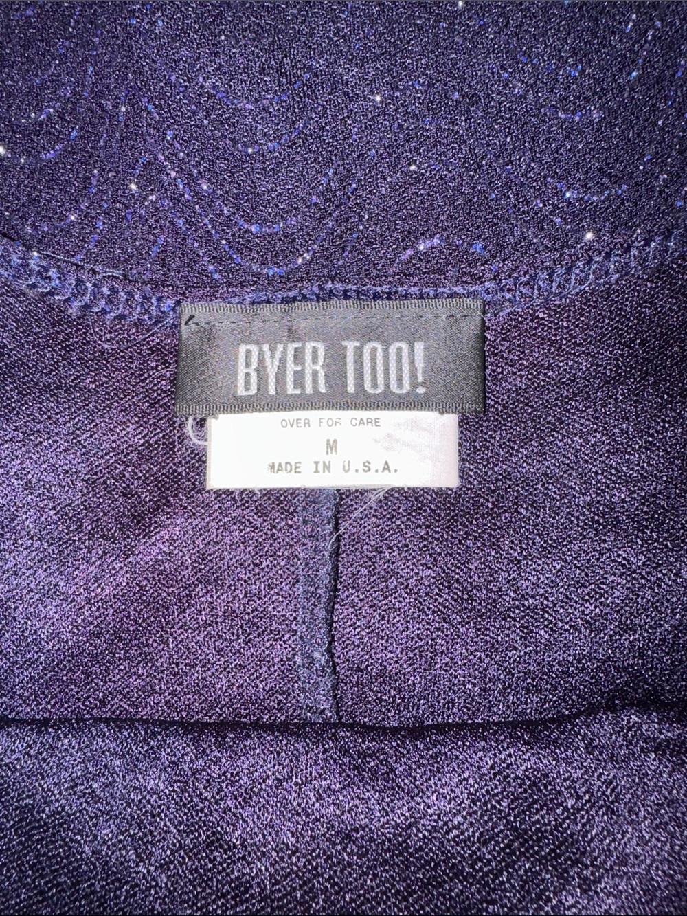 VTG 90’s Y2K Byer Too! Navy Blue Sparkling One-Shoulder Formal Prom Dress Medium - Picture 2 of 12